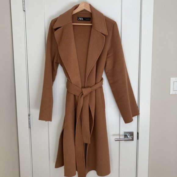 Zara Wool Blend Camel Coat | MaxMara Dupe - Picture 1 of 7